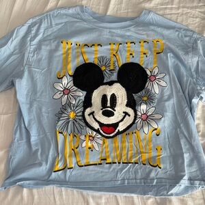 Disney Light Blue Mickey Mouse 'Just Keep Dreaming' Kids Tee